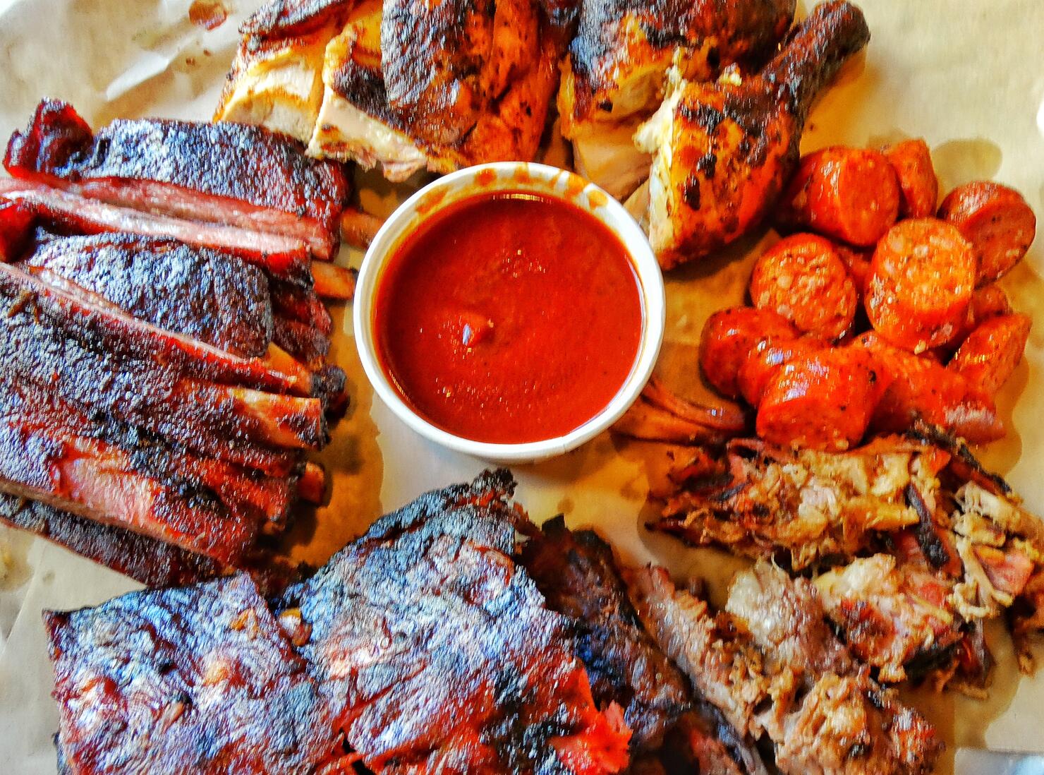 Texas Barbecue - ribs and BBQ souce