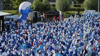 Watch: Thousands of 'Smurfs' Gather in French Town for New World Record