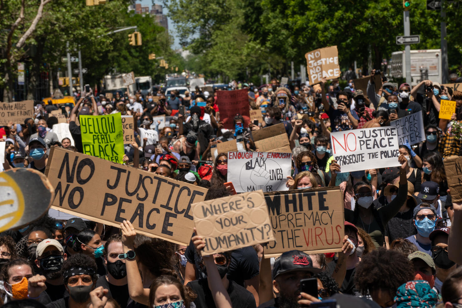 Protests Against Police Brutality Over Death Of George Floyd Continue In NYC