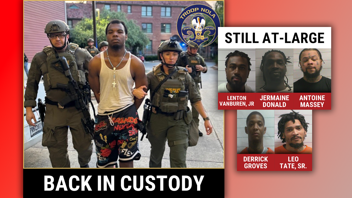 Fifth New Orleans Jail Escaped Inmate Captured, Five Remain At-Large - Thumbnail Image