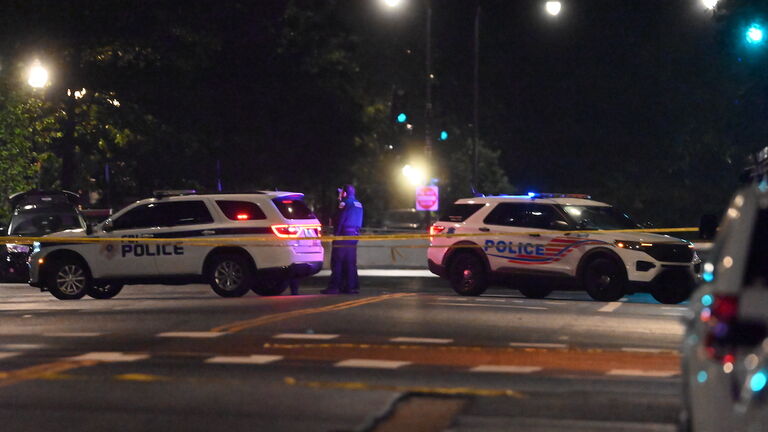 FBI and Washington police at scene where two Israeli staff members were shot and killed