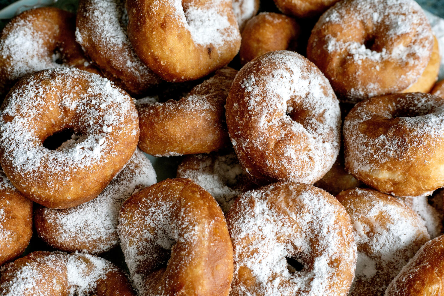 Homemade Donuts With Powdered Sugar