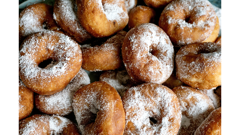 Homemade Donuts With Powdered Sugar