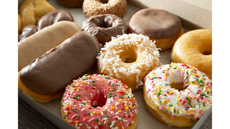 dozen donuts in box