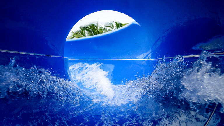 Water slide in aquapark