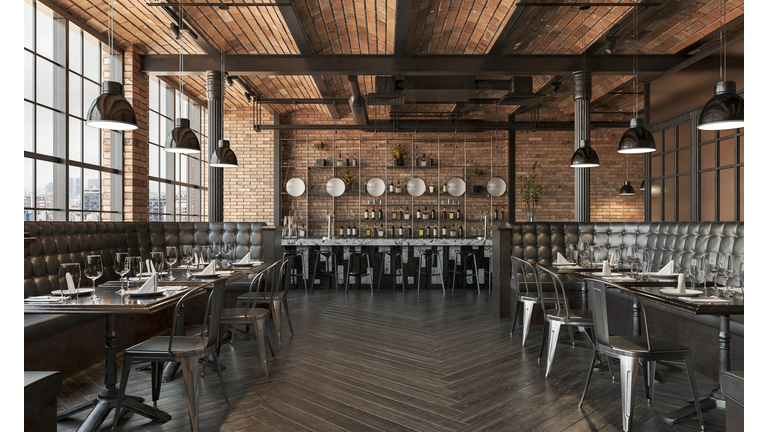 Industrial style upscale restaurant