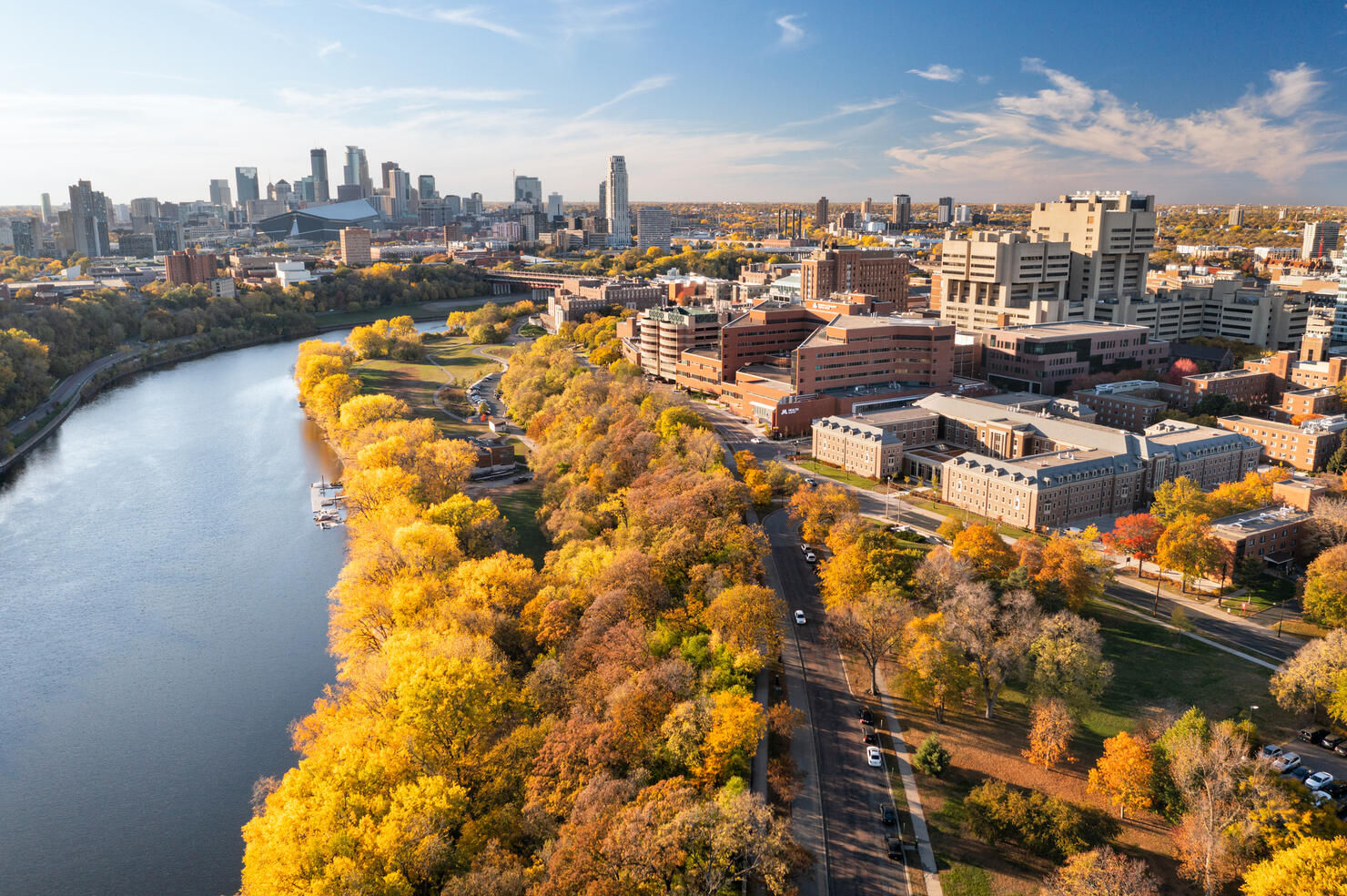 Minneapolis and the University of Minnesota aerial view