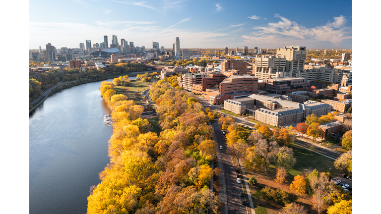 Minneapolis and the University of Minnesota aerial view