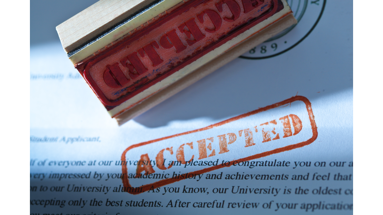 University Application Acceptance Notification Letter with ACCEPTED