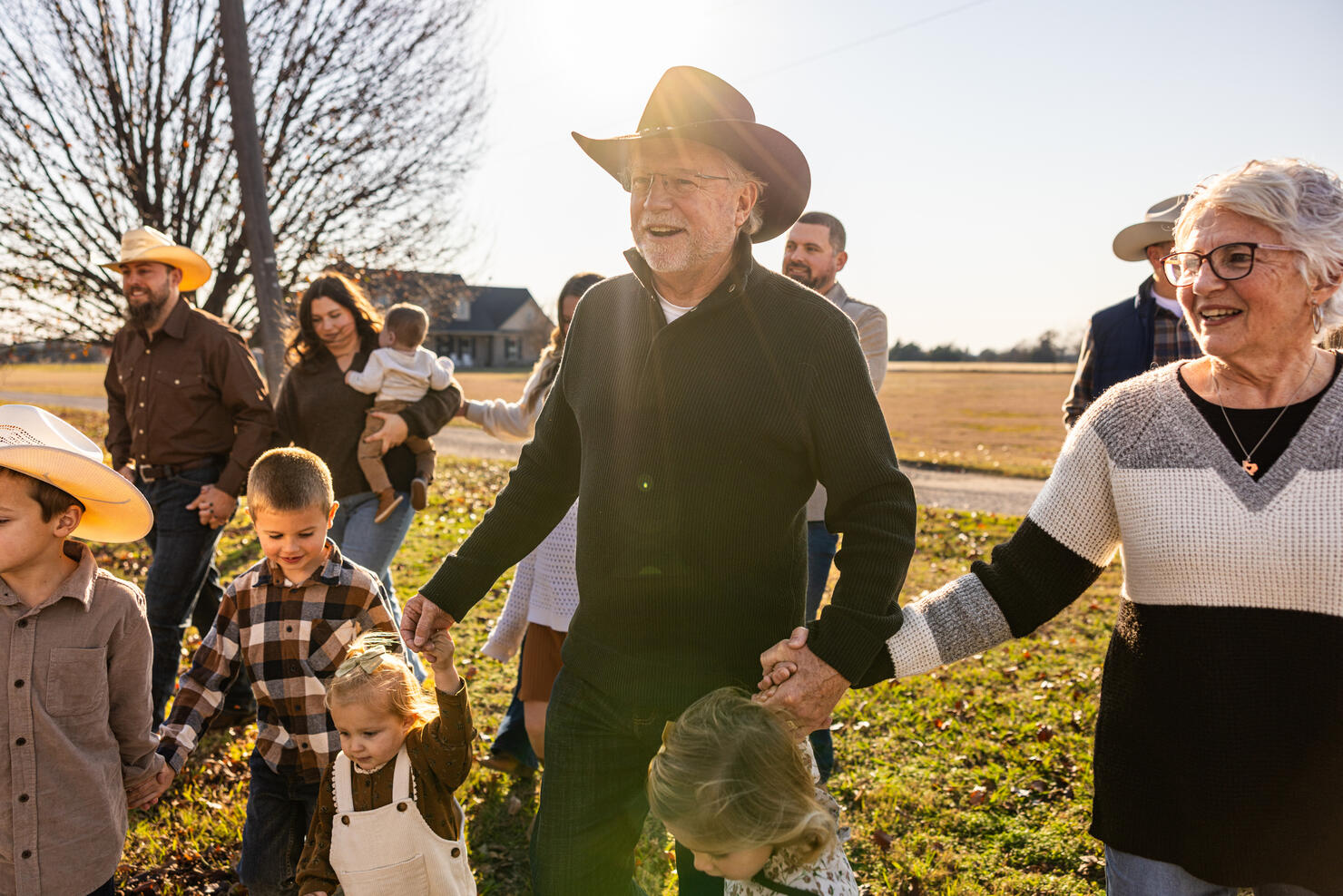 Large American Family Group Gathering