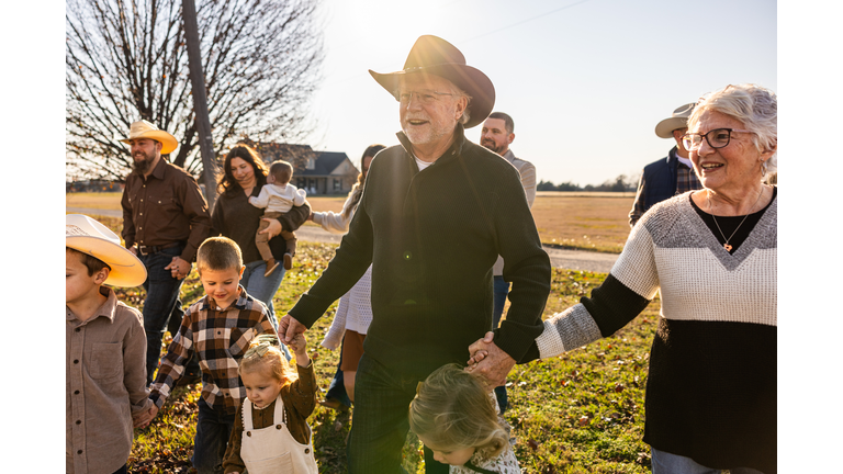 Large American Family Group Gathering