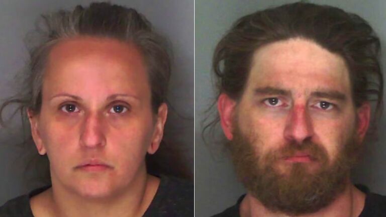 Mugshots of Sarah Elizabeth Pombert, 34, and Joseph Matthew Turner, 35