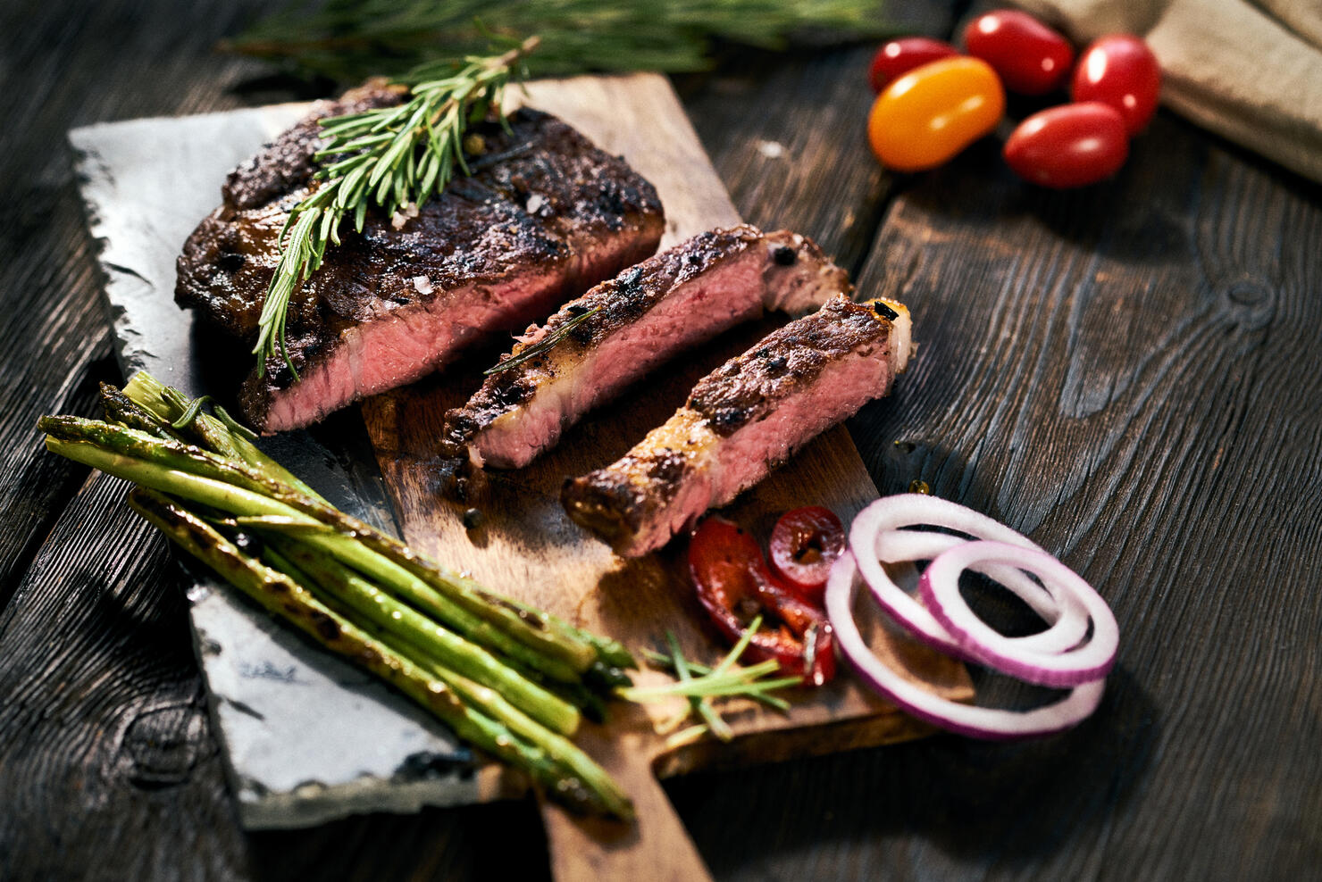 Delicious sliced steak
