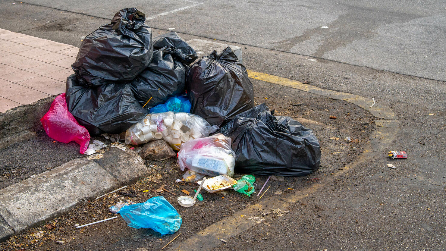 Garbage at the roadside