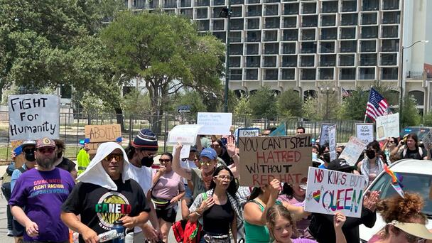 Anti Trump Rally Begins in San Antonio