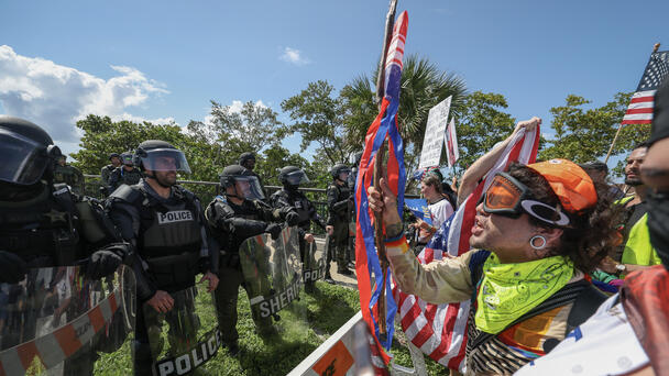 Thousands Show Up At Florida Sites For "No Kings Day" Protests