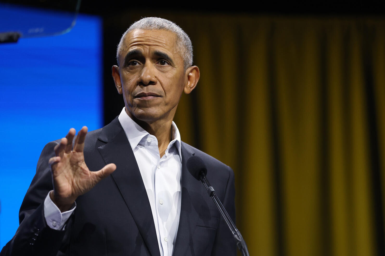 Barack Obama Speaks At His Foundation's Democracy Forum In New York City