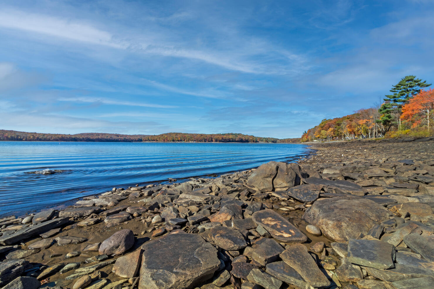Beautiful shot of the lake Wallenpaupack in Pennsylvania