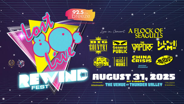 Listen To 92 Minutes Of Commercial Free Music To Win Tickets To Rewind Fest: Lost 80's Live At The Venue!