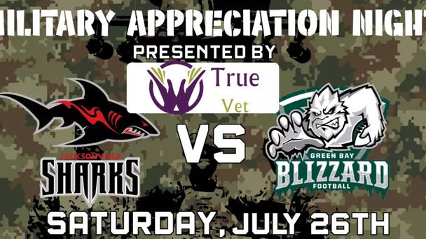 Jacksonville Sharks- JULY 26th - Military Appreciation Night