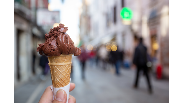 Midsection Of Ice Cream Cone