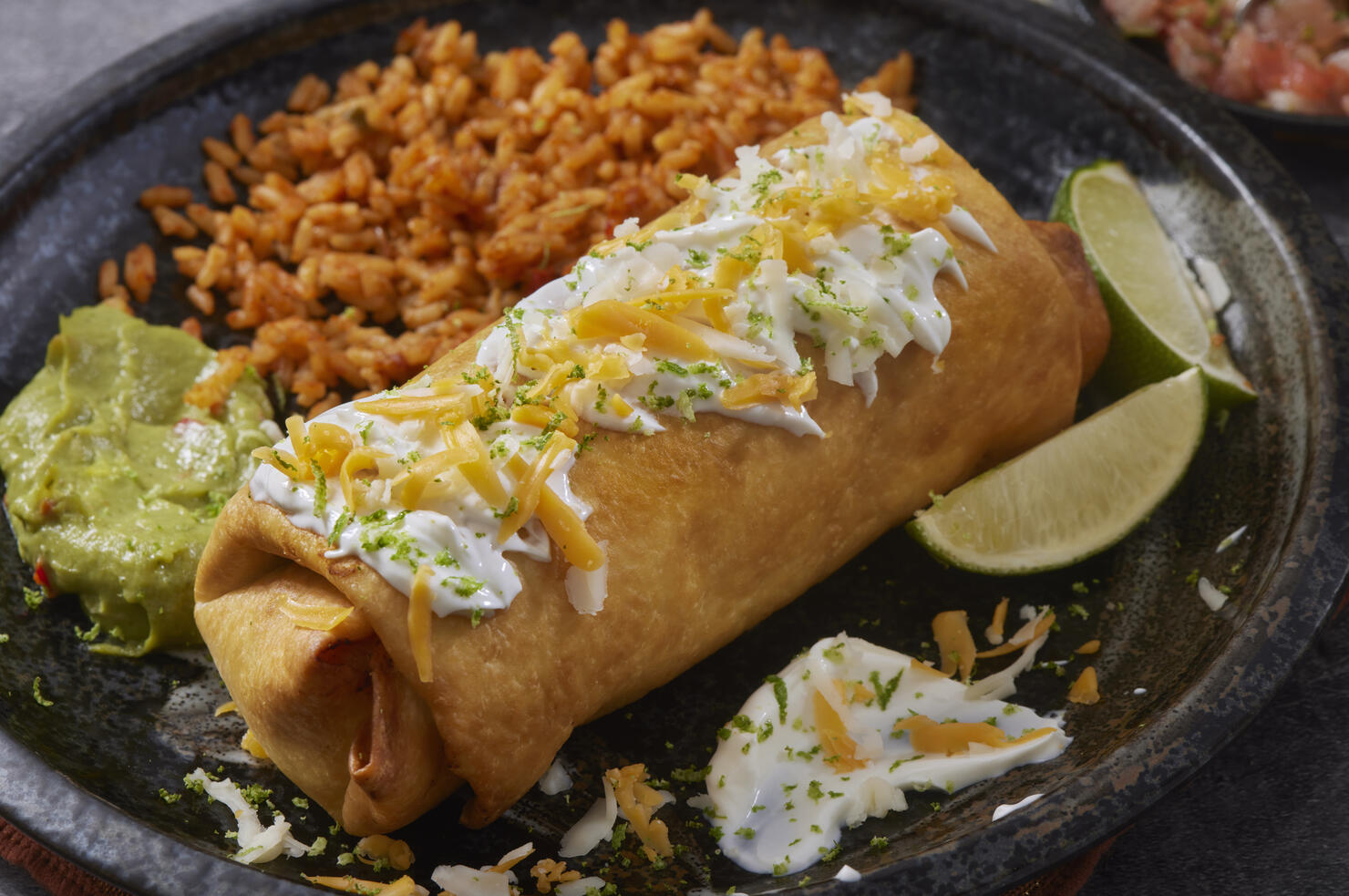 Beef  Chimichanga with Mole Sauce