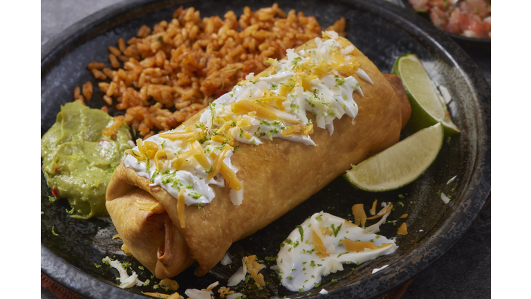 Beef  Chimichanga with Mole Sauce
