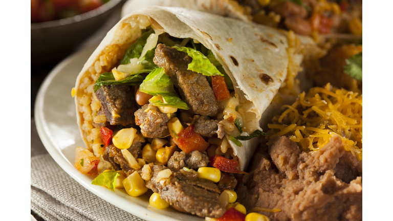 Homemade Giant Beef Burrito