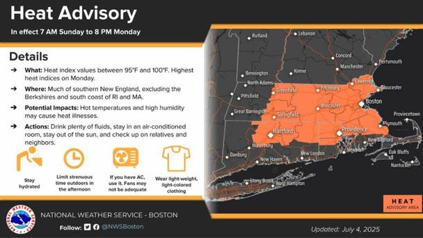 Heat Advisory Issued For Most Of Massachusetts Beginning Sunday