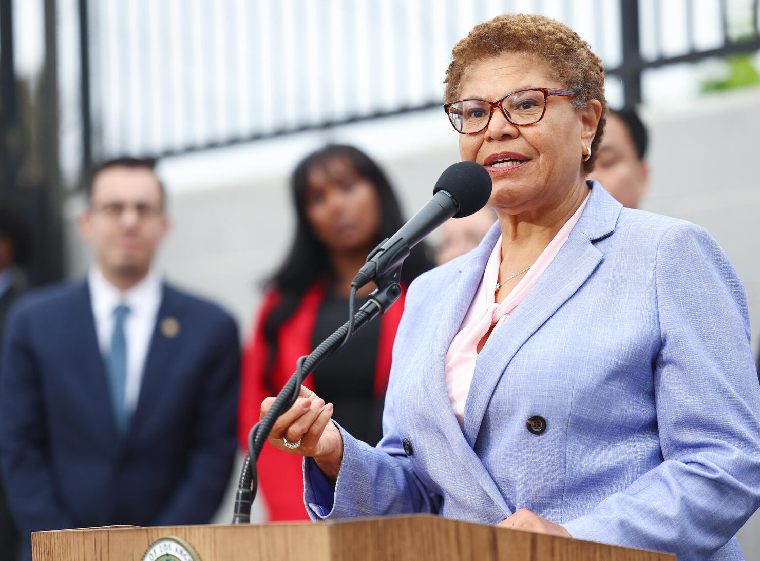 Health And Human Services Secretary Xavier Becerra Meets With L.A. Mayor Karen Bass