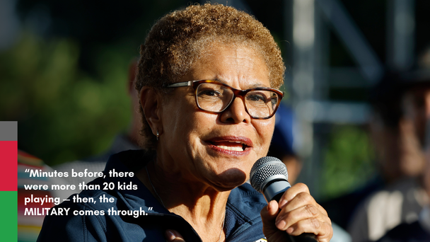 Mayor Karen Bass Confronts Federal Agents During Raid At Los Angeles Park