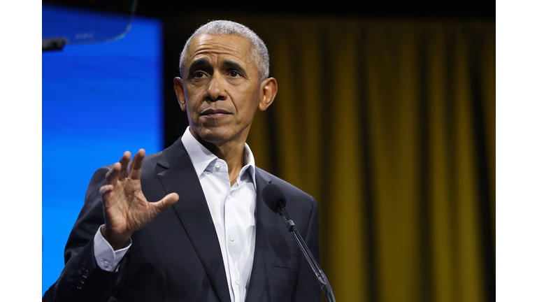 Barack Obama Speaks At His Foundation's Democracy Forum In New York City