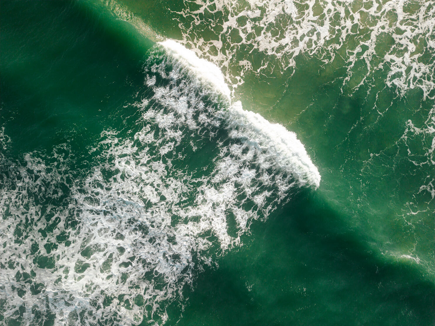 Sea foam - Rough Waves - Chandler Park Beach - Cocoa Beach - Florida Beach - Cape Canaveral - Top Down - High Angle