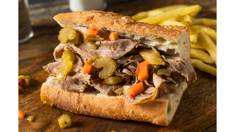 Homemade Chicago Italian Beef Sandwich