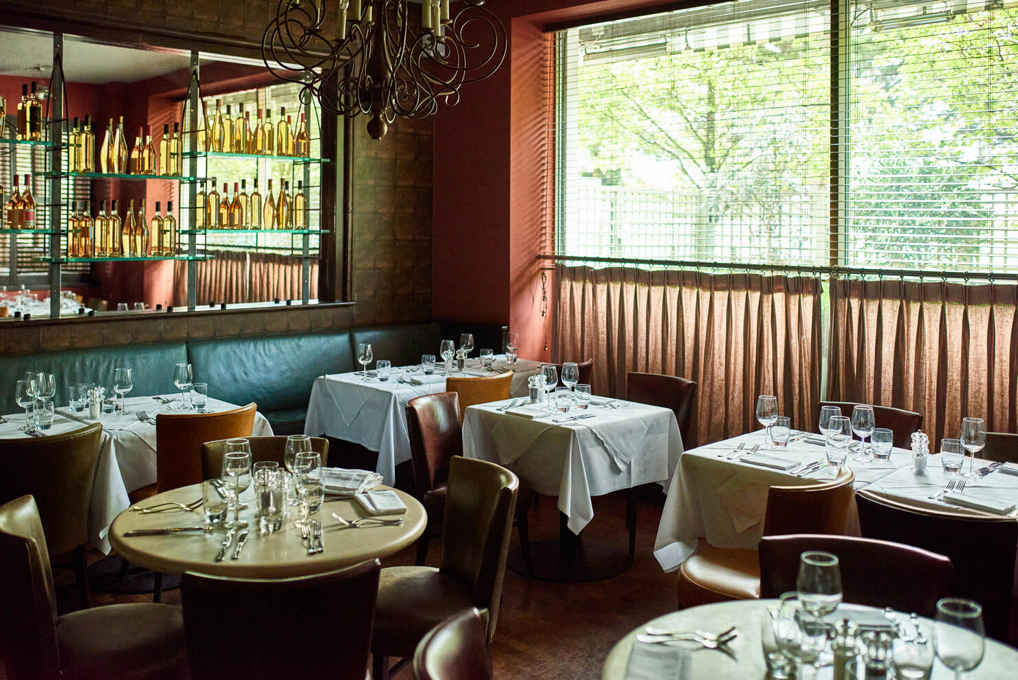 Tables set in restaurant