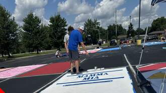 Dave Helped His Daughter Madison Paint Her Senior Parking Spot