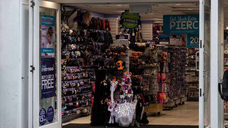 The Front of Claire's Accessories shop in Stall Street