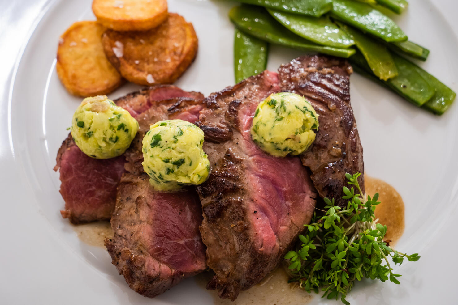 Entrecote with Herb Butter and Cress