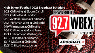 92.7 WBEX Chillicothe Cavaliers H.S. Football Schedule 2025
