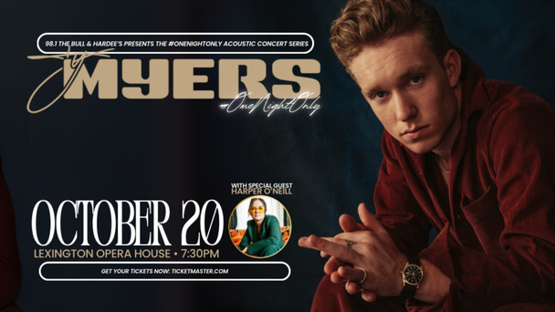 98.1 The Bull and Hardee's presents Ty Myers at Lexington Opera House on October 20th! Tickets on sale on 9/15 at 10am!