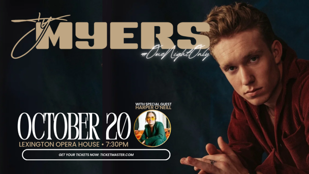 Ty Myers will be at The Lexington Opera House on October 20th! Tickets on sale 9/15 at 10am!