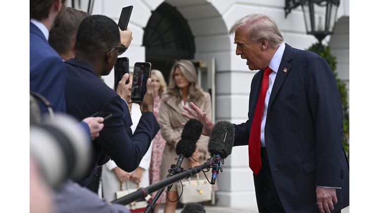 President Trump Departs The White House For New York