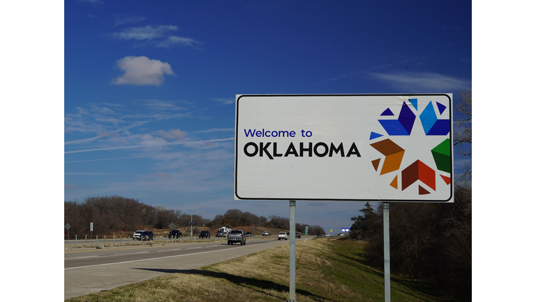 State Line Sign to Oklahoma, United States