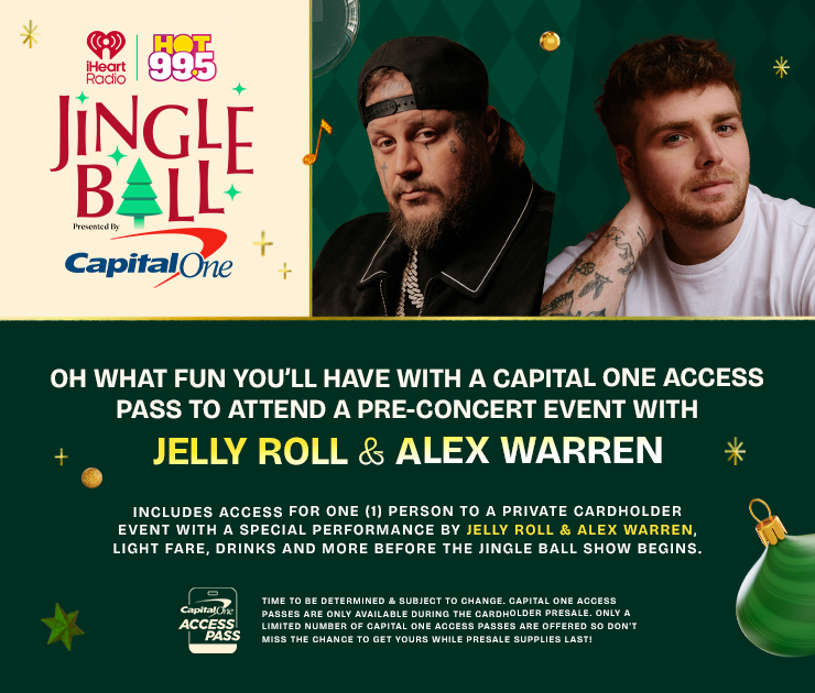 Oh what fun you'll have with a Capital One Access Pass to attend a pre-concert event with Jelly Roll & Alex Warren