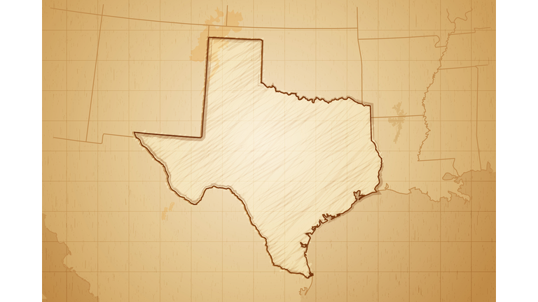 Vintage map of Texas state