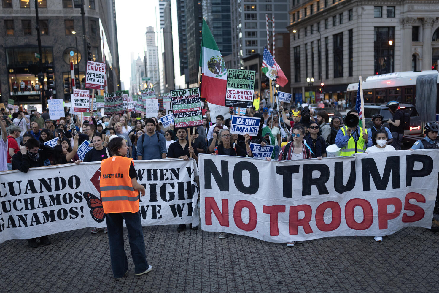 Protestors Rally Against ICE And Federal Troops In Chicago
