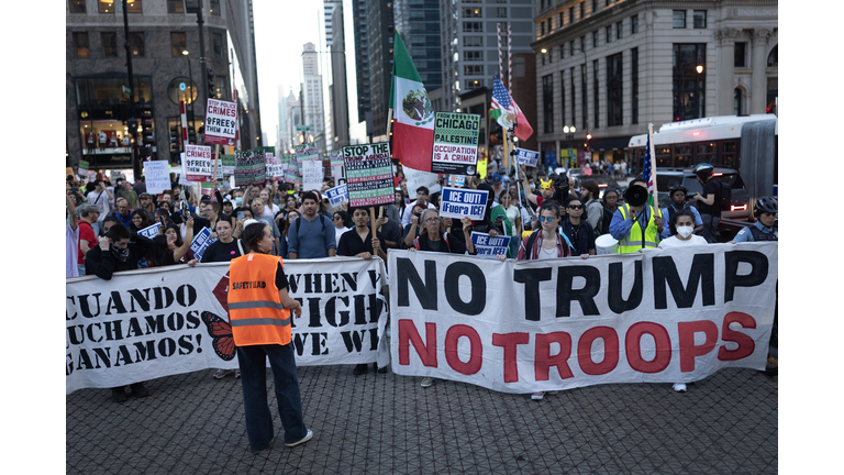 Protestors Rally Against ICE And Federal Troops In Chicago