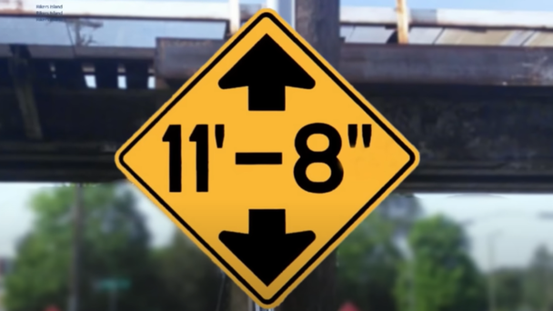 This Never Gets Old:  11 Foot 8 Bridge Strikes Again!