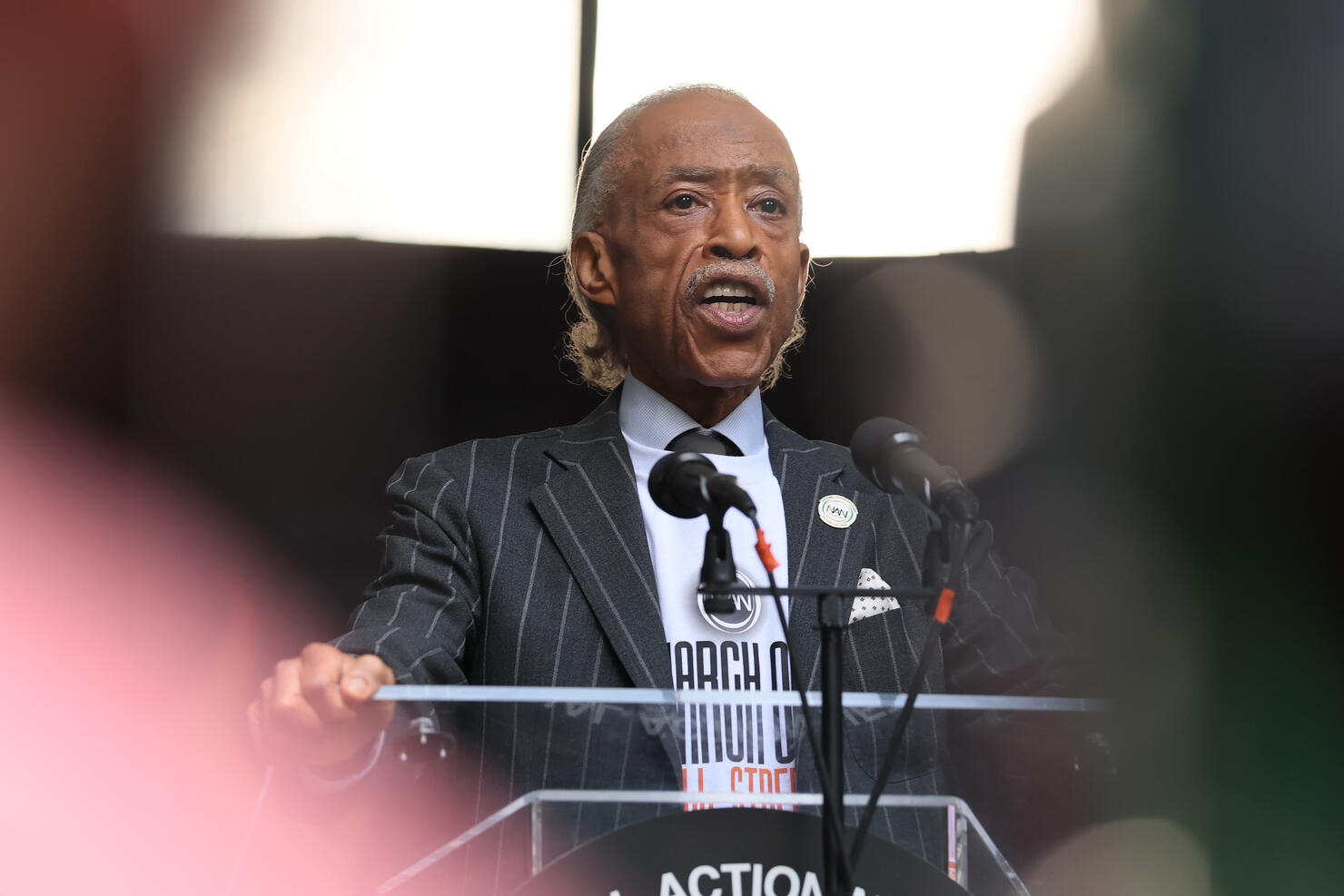 National Action Network Holds March To Wall Street In Protest Against President Trump's Policies
