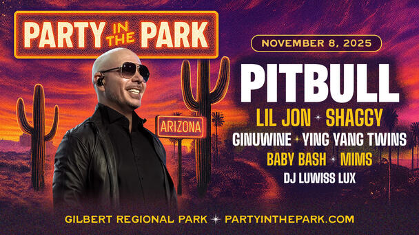 Mega Has Your Tickets To See Mr. WorldWide At the Party In The Park in Gilbert!